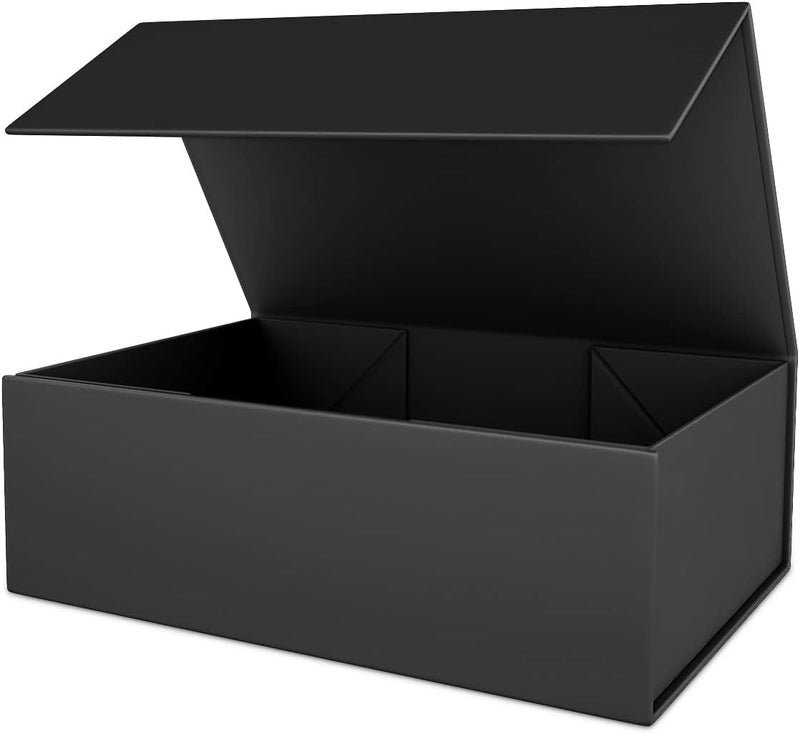 ROSTELACK صندوق هدايا أسود 10" × 6" × 3" مع غطاء مغناطيسي لصندوق الهدايا للهدايا، صناديق هدايا وصيفات العروس، صندوق لطيف، صندوق عيد ميلاد، فاخر لتغليف الهدايا، صندوق هدايا مغناطيسي لتغليف الهدايا (أسود) - Image 1